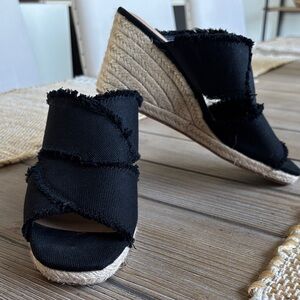 Lucky Brand Black Wedge Espadrilles size 7.5 NWOT